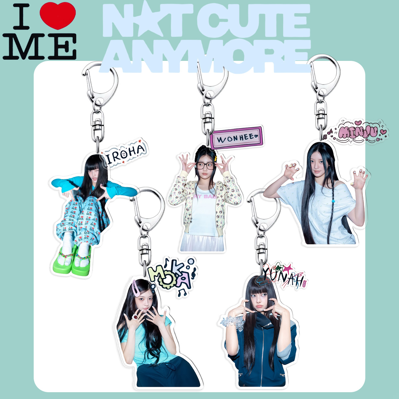 Carabiner Keychain - Illit Keychain, Wonhee, Iroha, Yunah, Moka,