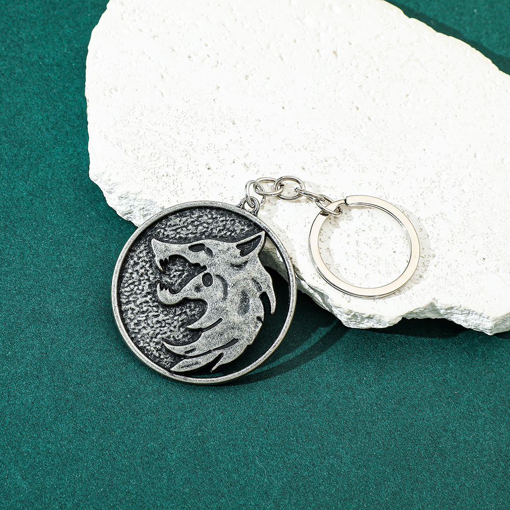 Vintage Wolf Head Keychain Gam - Carabiner Keychain avaliação e preço