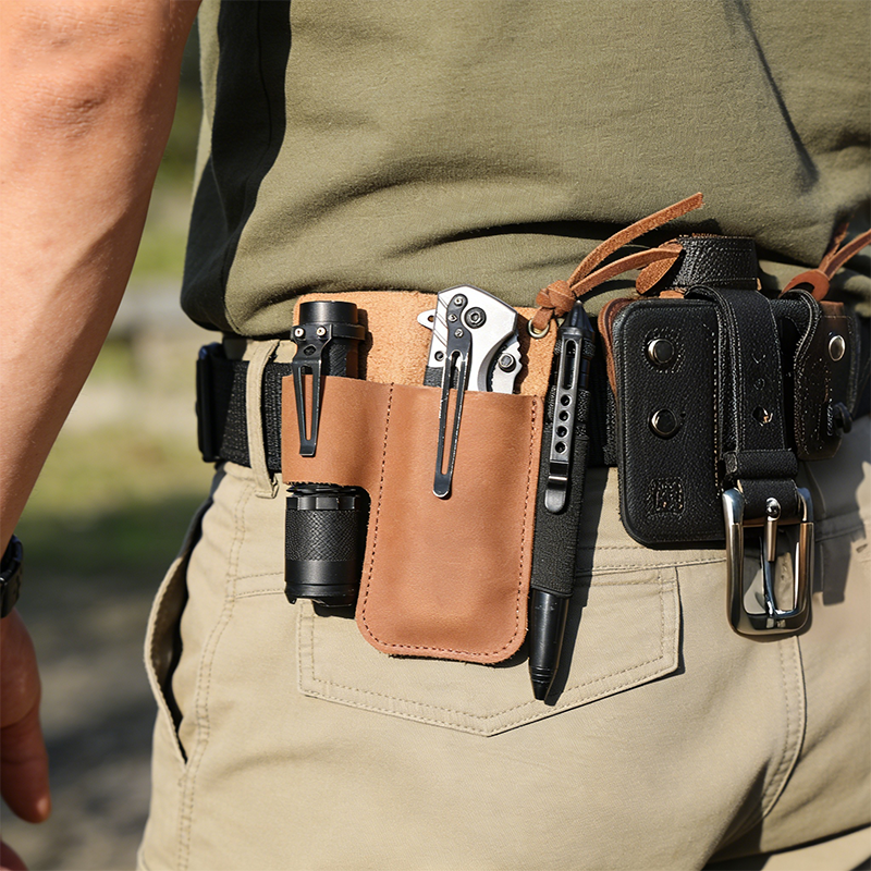 EDC Leather Flashlight Tool Ho - Edc Carry Knife avaliação e preço