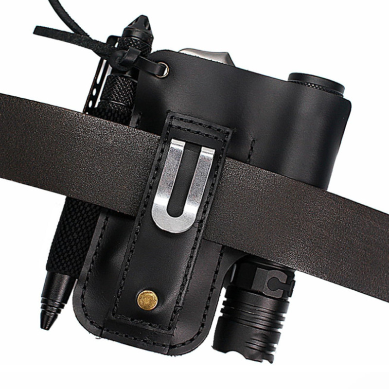 EDC Leather Flashlight Tool Ho - Edc Carry Knife avaliação e preço