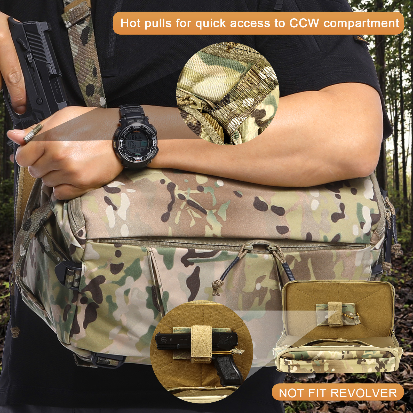 VOTAGOO 13L Tactical Sling Bag - Edc Concealed Carry Bag avaliação e preço