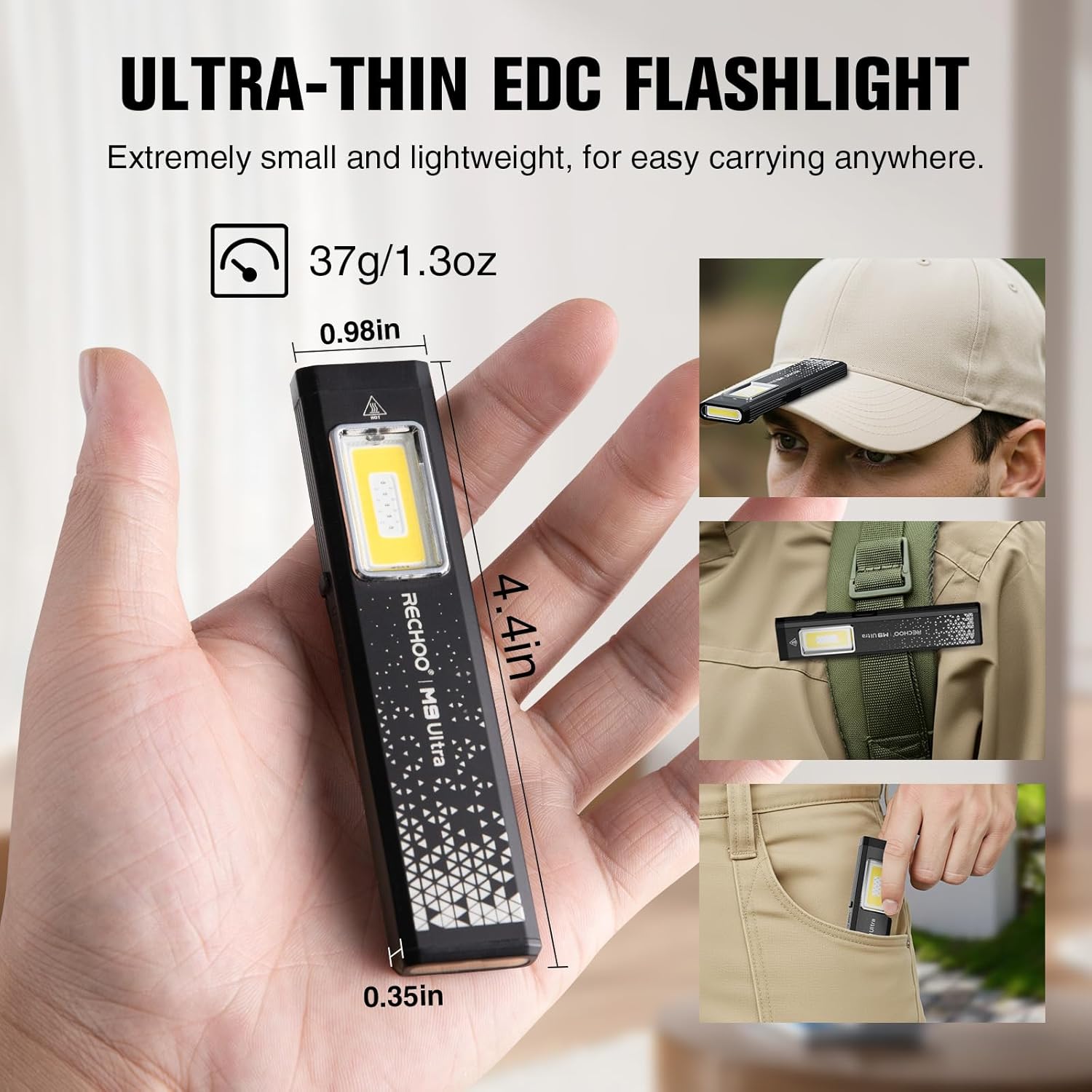 Flat EDC Flashlight Rechargeab - Edc Car Carry avaliação e preço
