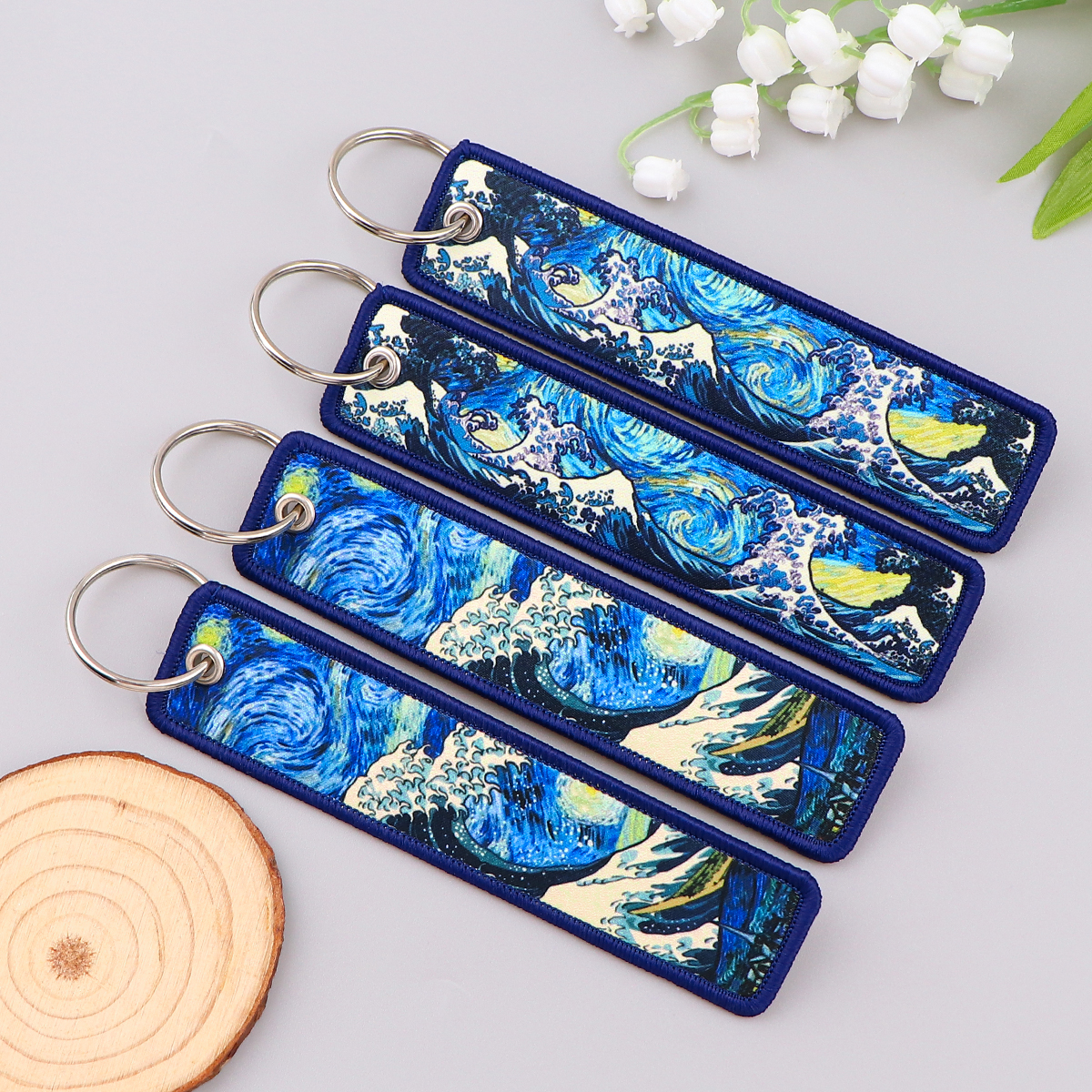 Van Gogh Embroidery Key Fobs K - Carabiner Keychain avaliação e preço