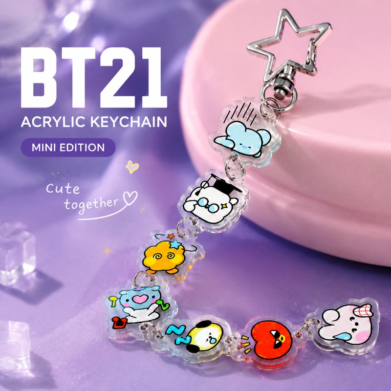 BT21 Cooky RJ Mang Chimmy Tata - Carabiner Keychain avaliação e preço